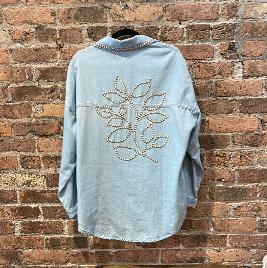 Gearhead Handpainted Pearl Denim Shirt 1