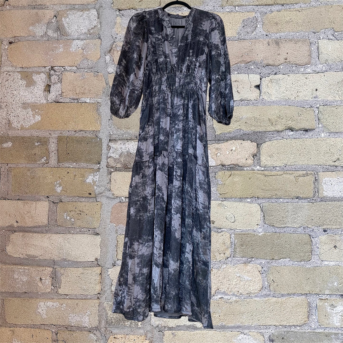 Grade & Gather Printed Midi Dress Slate