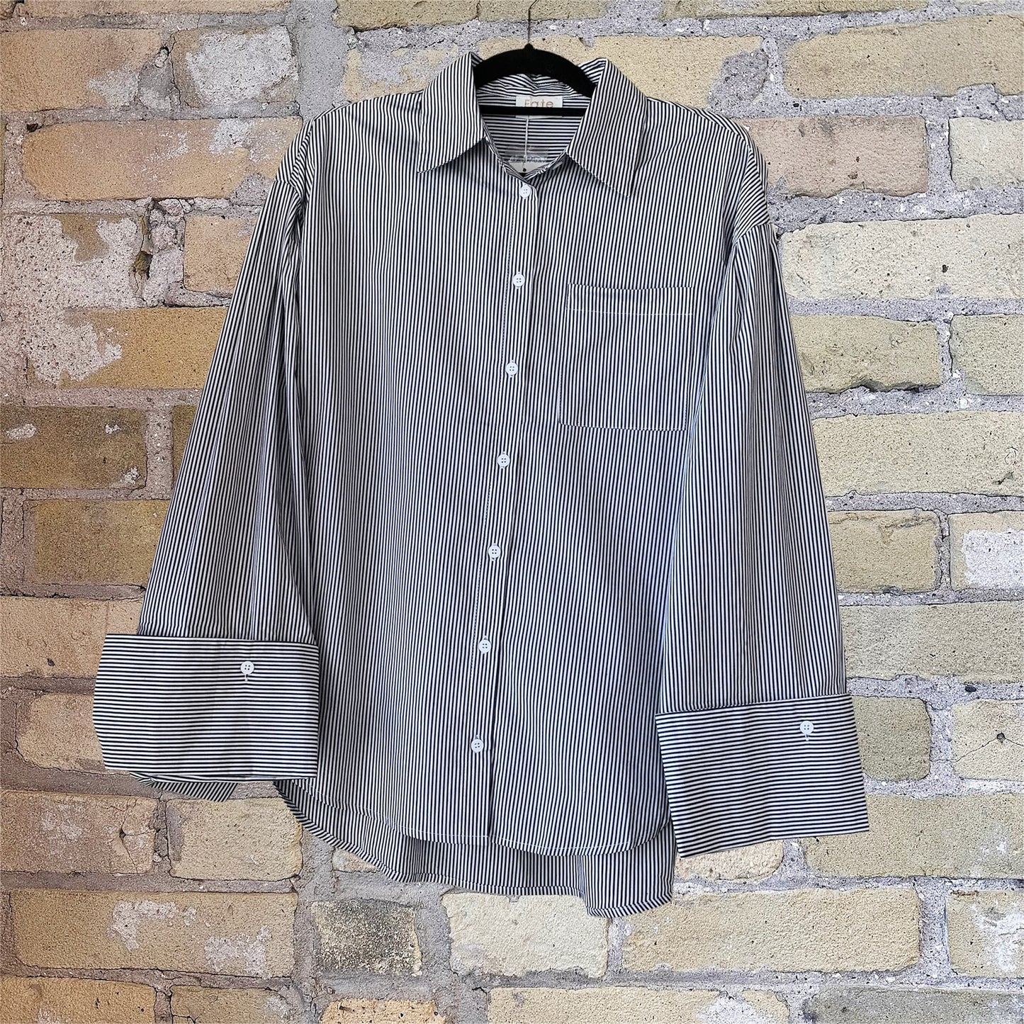 Fate Striped Oversized Button Down Shirt