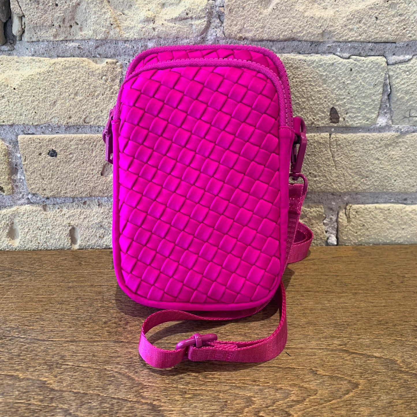 Divide & Conquer - Woven Neoprene Crossbody Fuschia