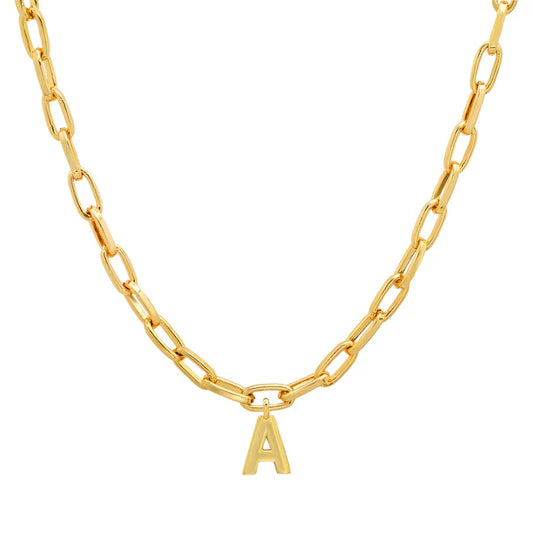 Initial Paperclip Chain Gold A