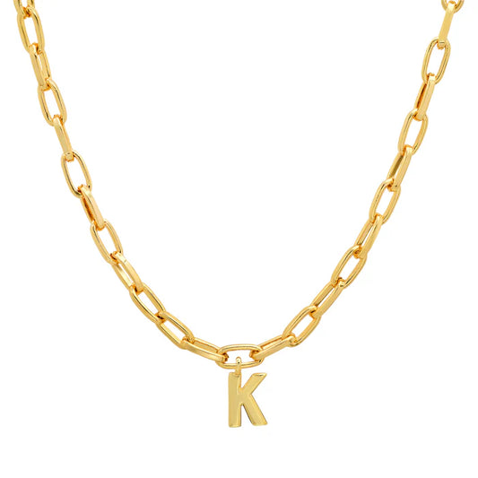 Initial Paperclip Chain Gold K