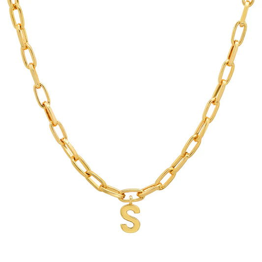 Initial Paperclip Chain Gold S