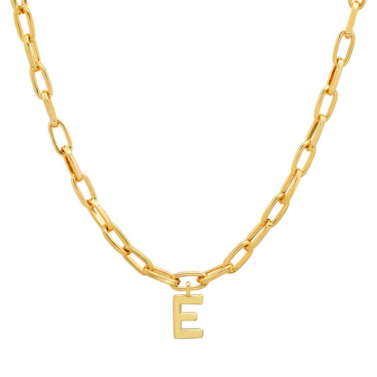 Initial Paperclip Chain Gold E