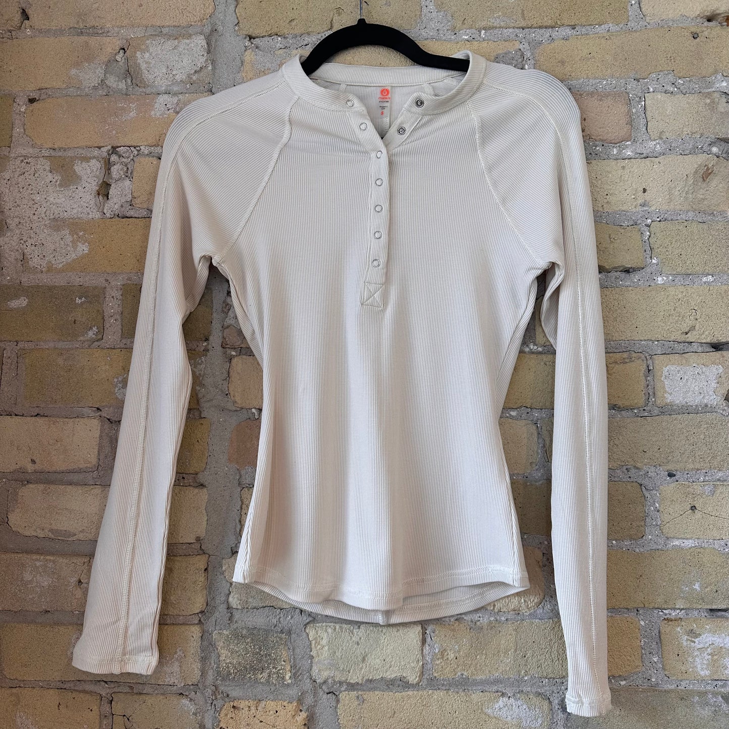 Mono B Long Sleeved Micro Ribbed Henley