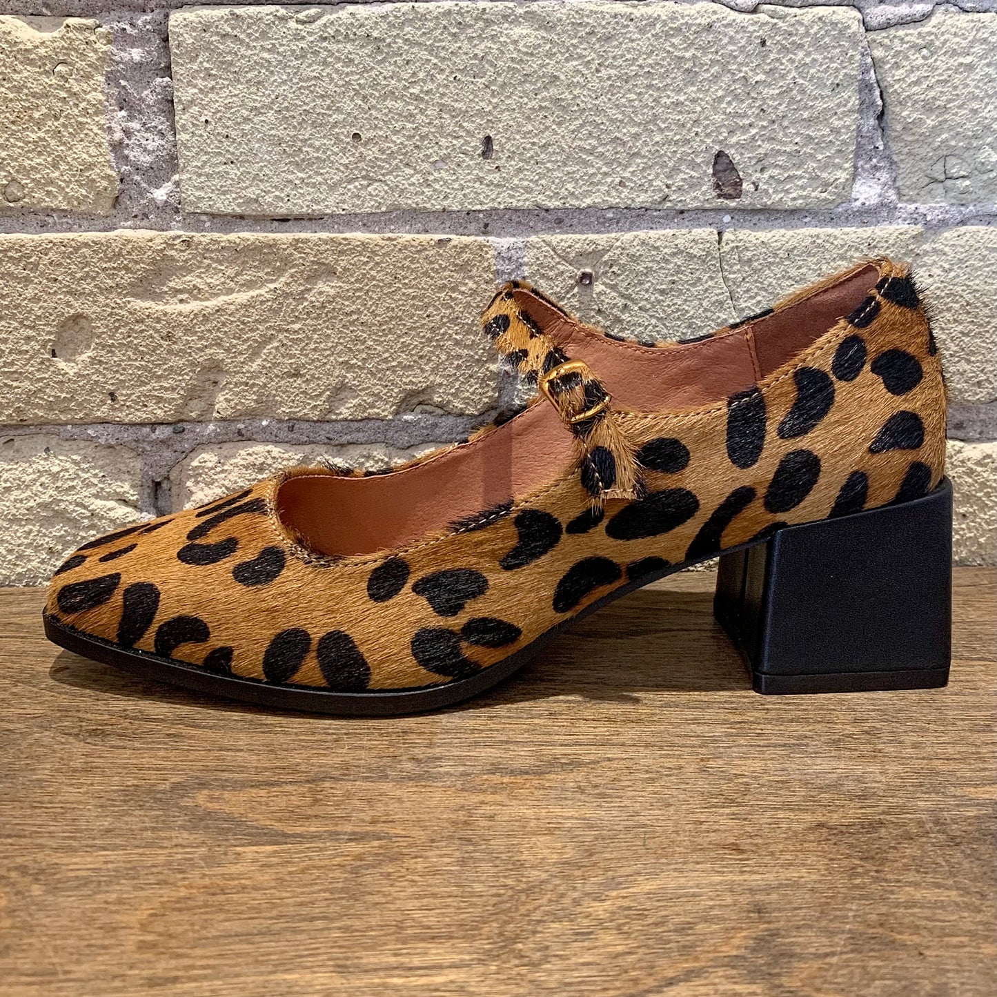 Intentionally Blank Christopher Cowhide Leopard Print Mary Jane