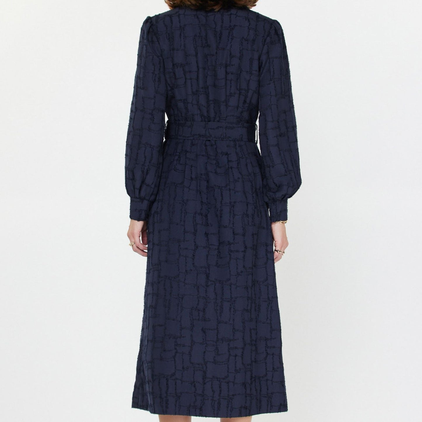 Current Air Navy Button-Down Midi Dress