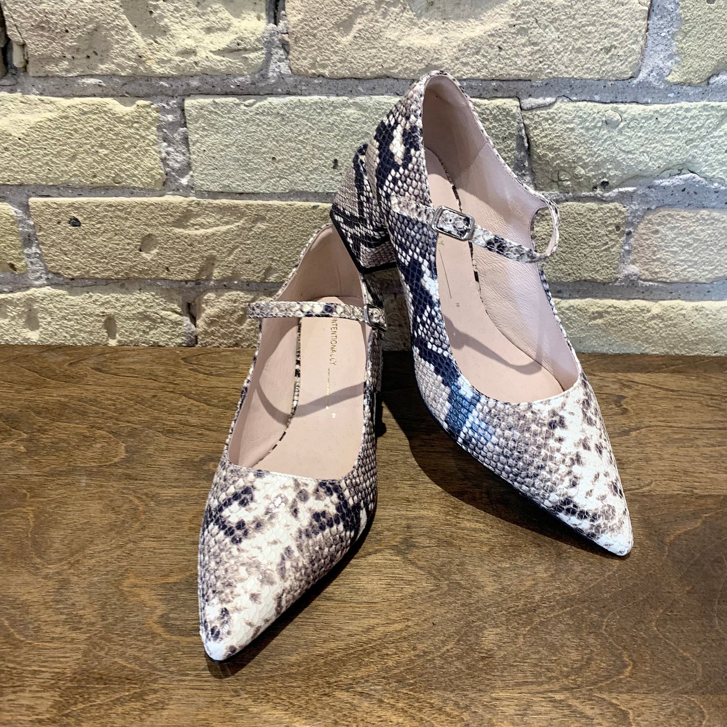 Intentionally Blank Bond Snake Print Mary Jane