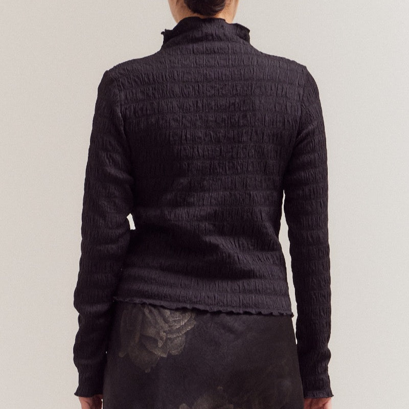 Grade & Gather Seered Mock Neck Top