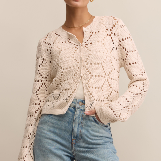 Z Supply Rosalyn Sweater Cardigan Crystal