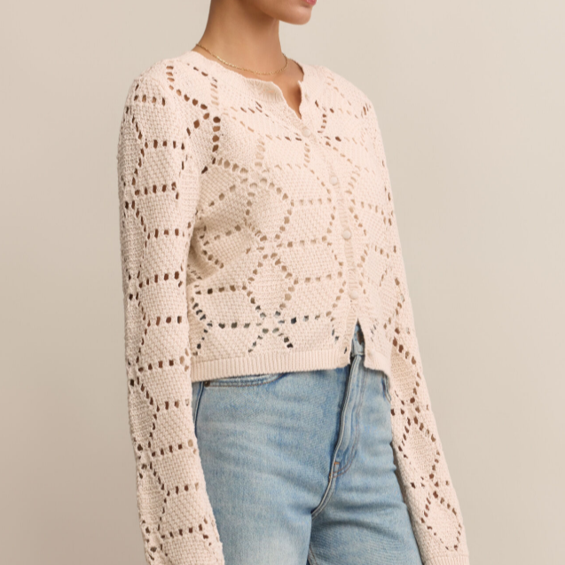 Z Supply Rosalyn Sweater Cardigan Crystal
