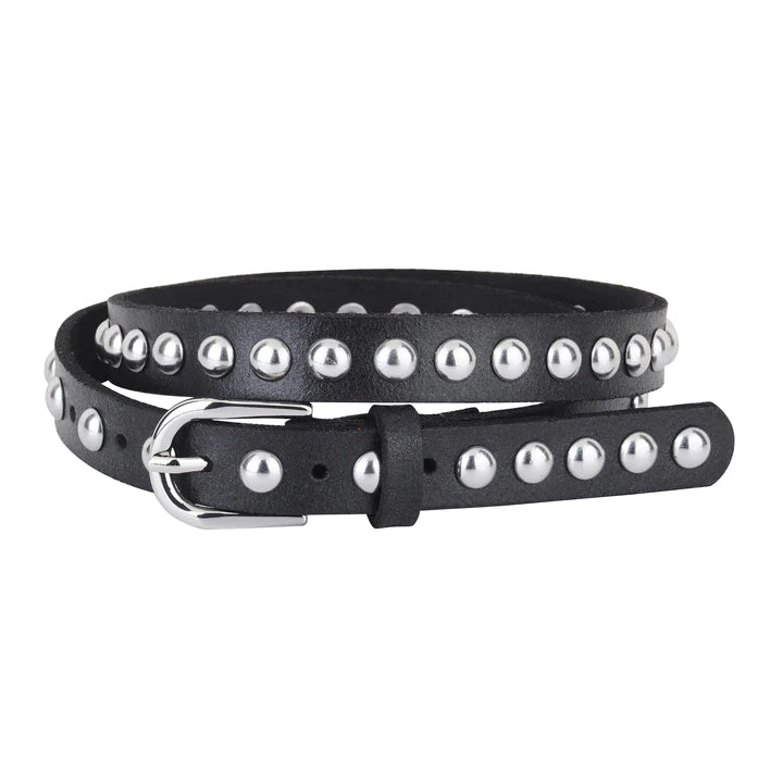 Skinny Round Studded Belt