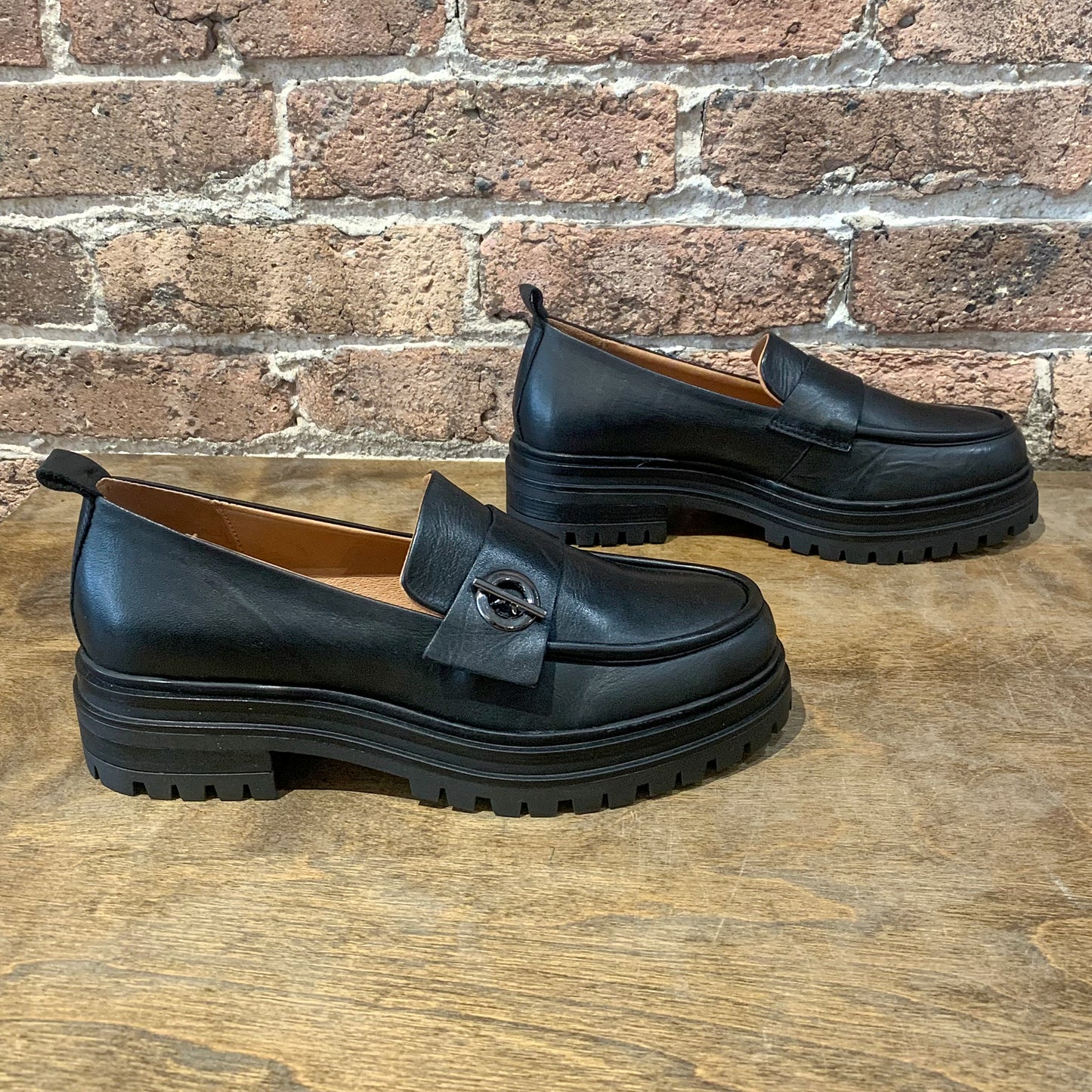 Loraine Black Leather Loafer
