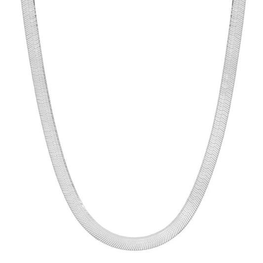 Jen Hansen Herringbone Chain Necklace - Silver