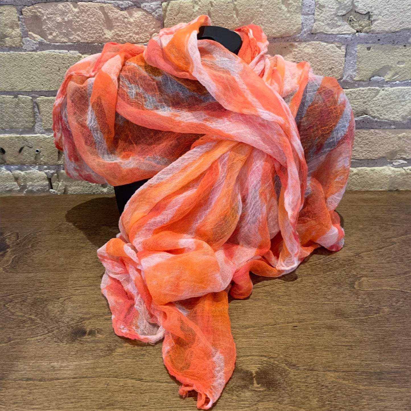 BZ Hand Dyed Scarf Coral