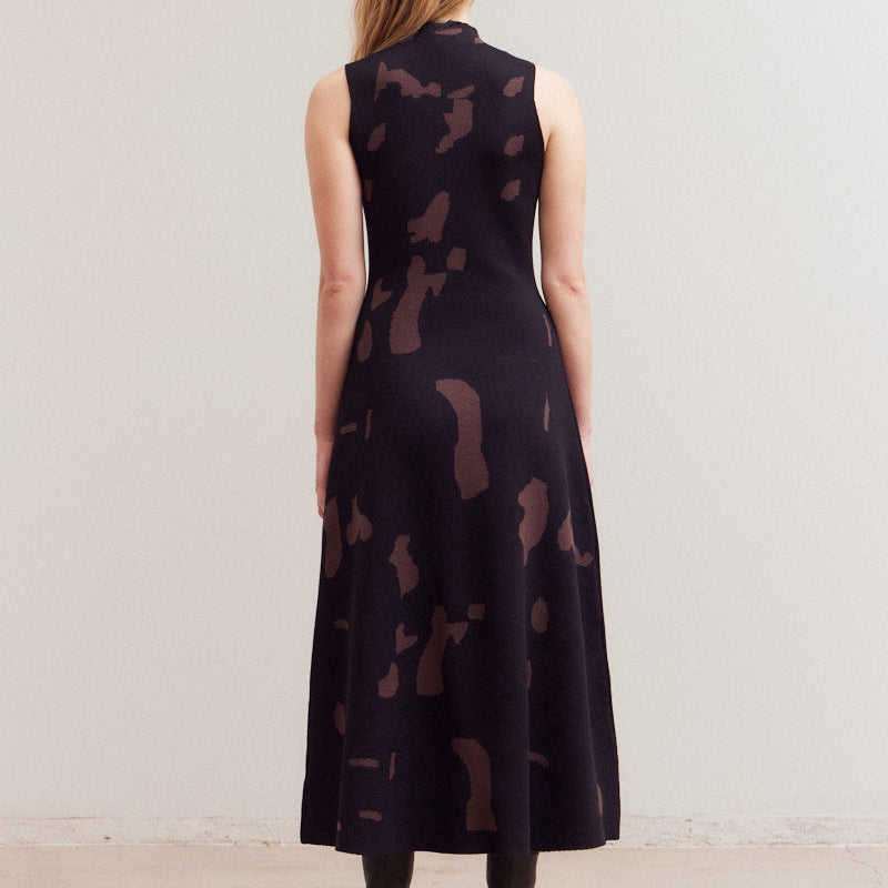 Grade & Gather Fitted Knit Maxi Dress Black