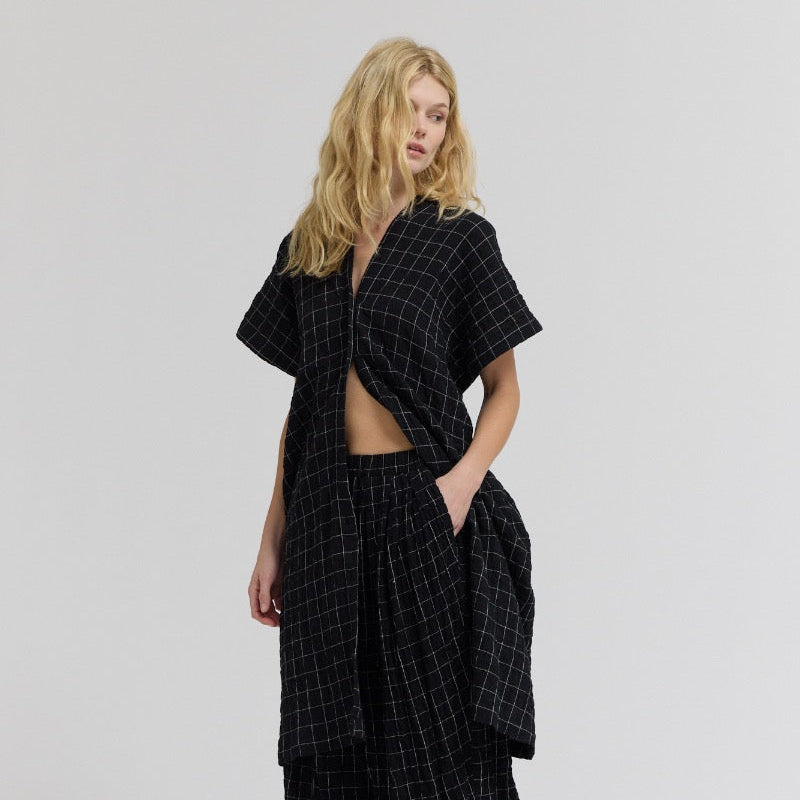Grade & Gather Gauze Button Front Dress - shoostore