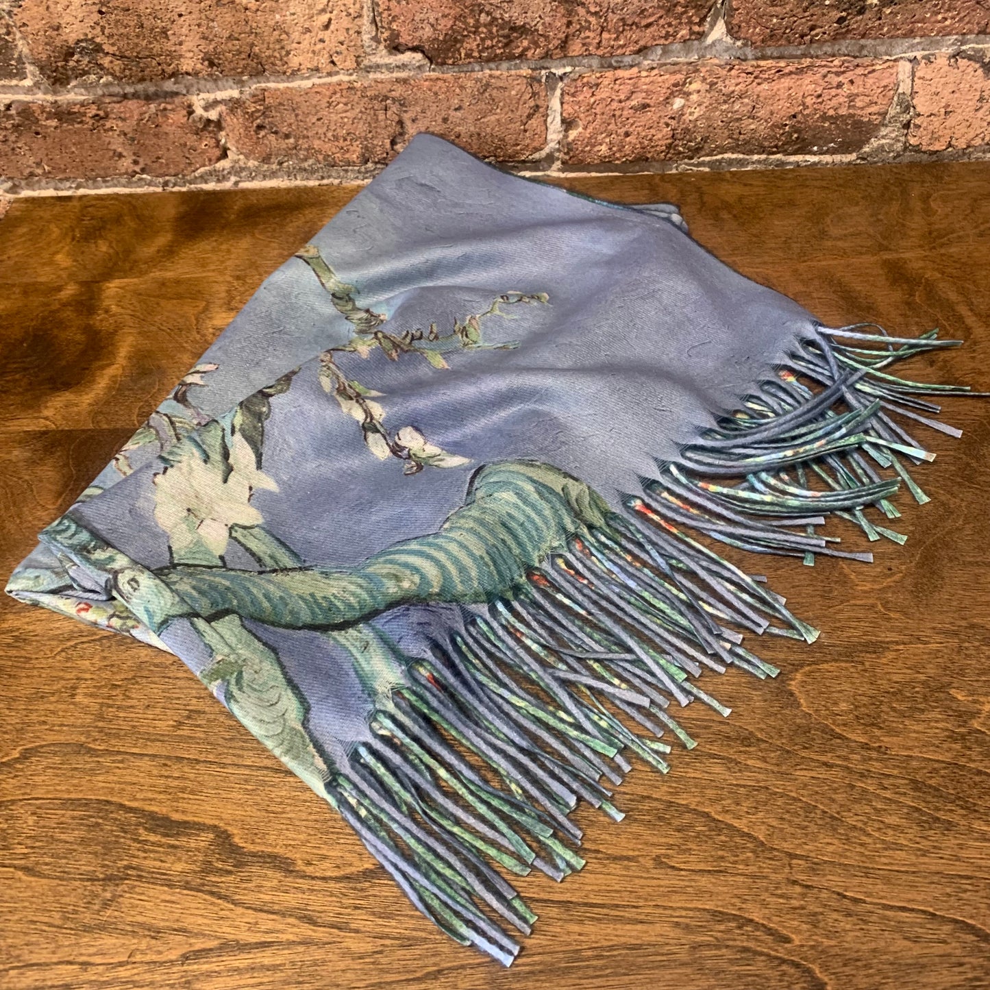 Almond Blossoms and Lotus Double Sided Scarf
