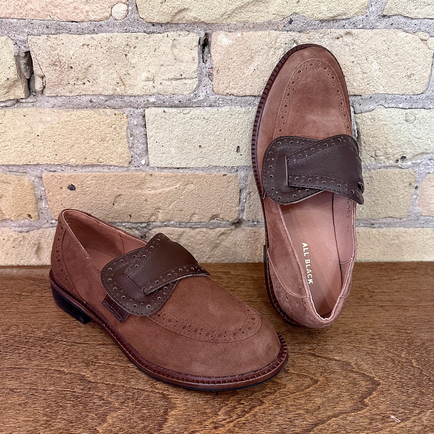 All Black Belted Kid Loafer