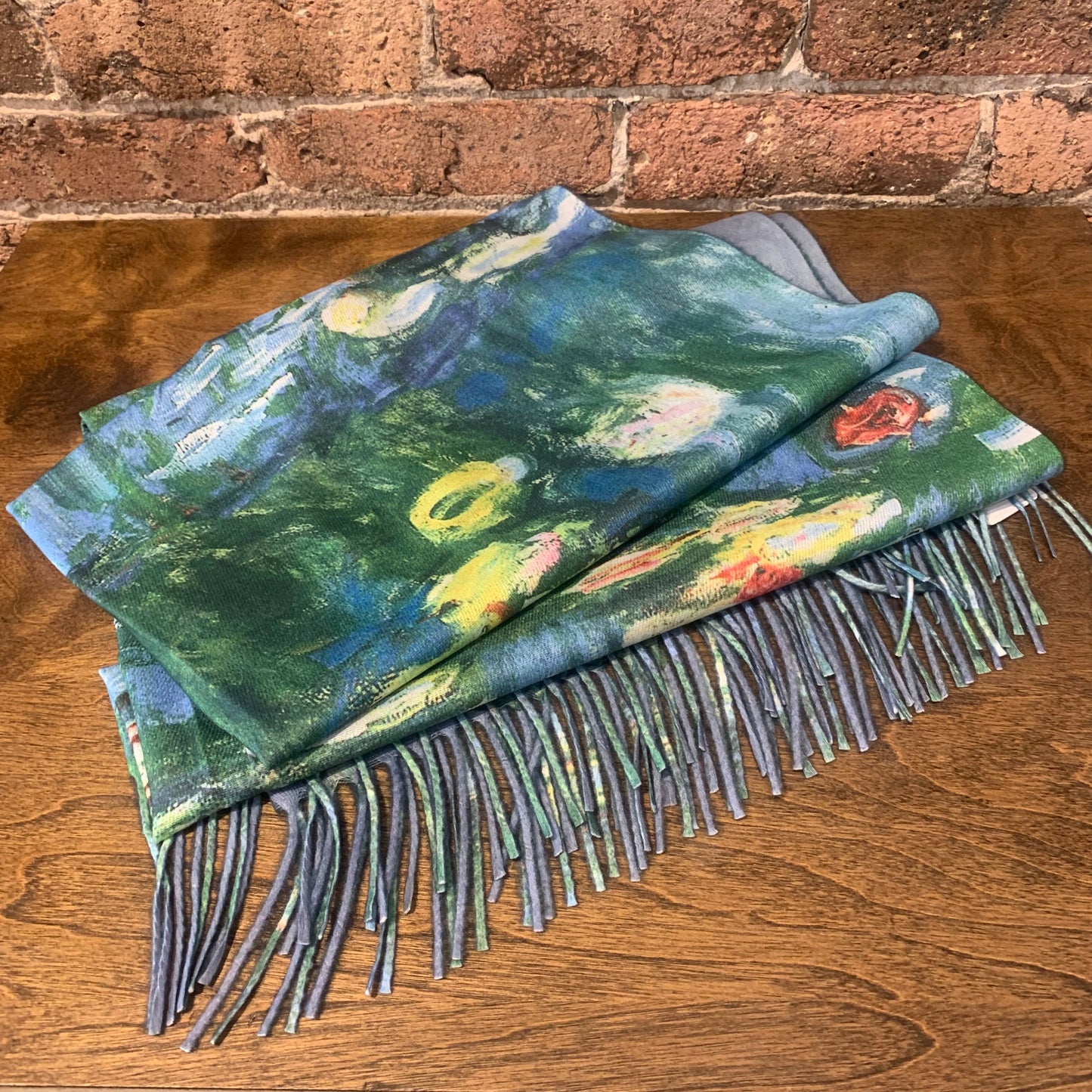 Almond Blossoms and Lotus Double Sided Scarf