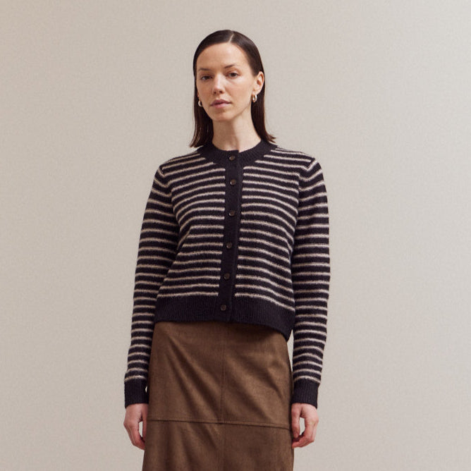 Grade & Gather Striped Button Up Cardigan