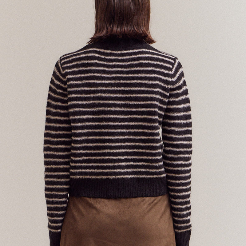 Grade & Gather Striped Button Up Cardigan