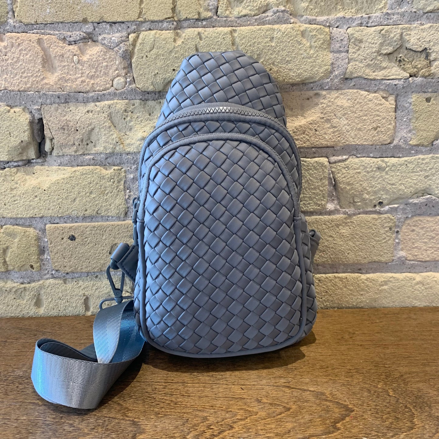 Beyond The Horizon - Woven Neoprene Sling Backpack Grey