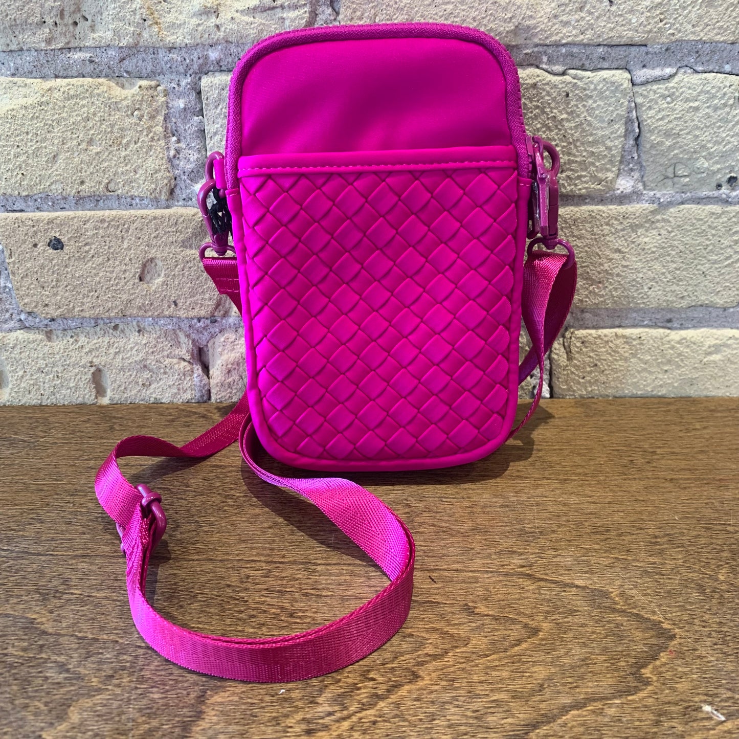 Divide & Conquer - Woven Neoprene Crossbody Fuschia