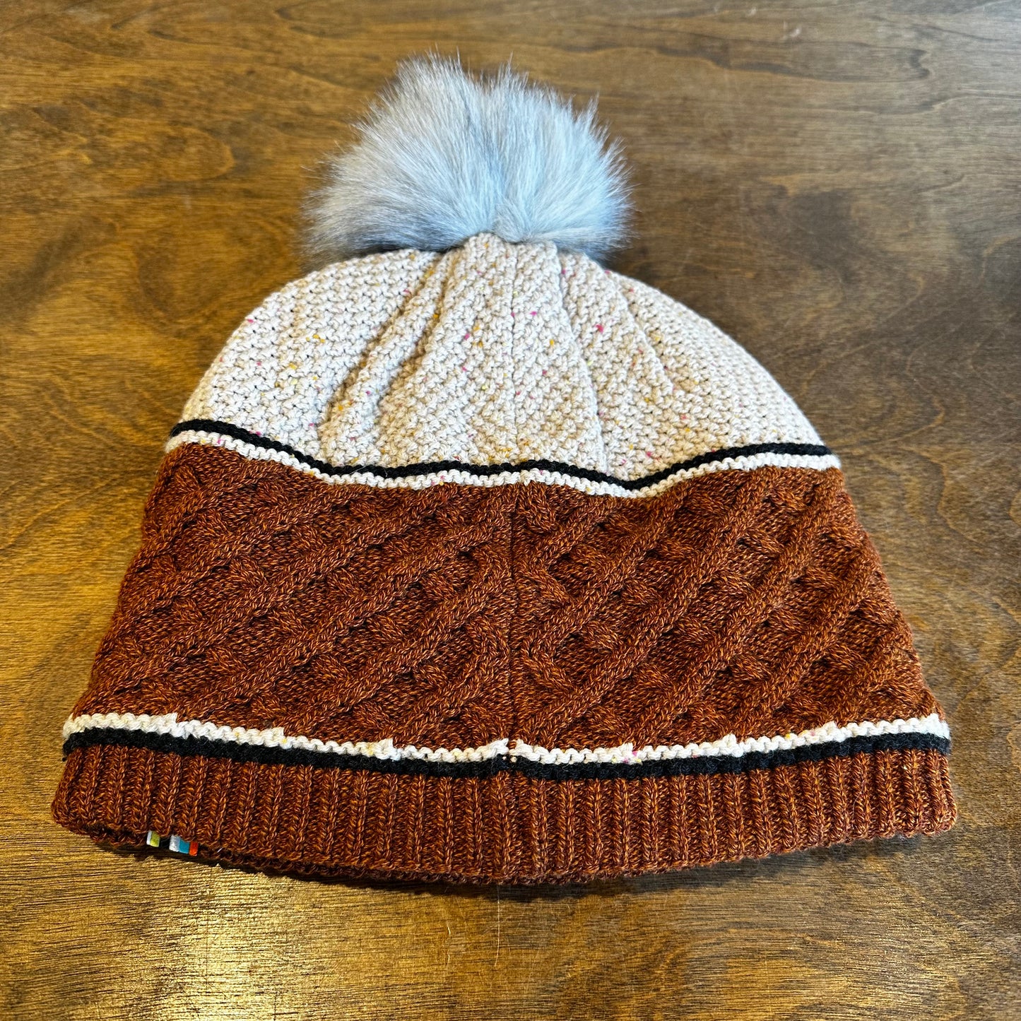Smartwool Cable Knit Colorblock Pom Beanie