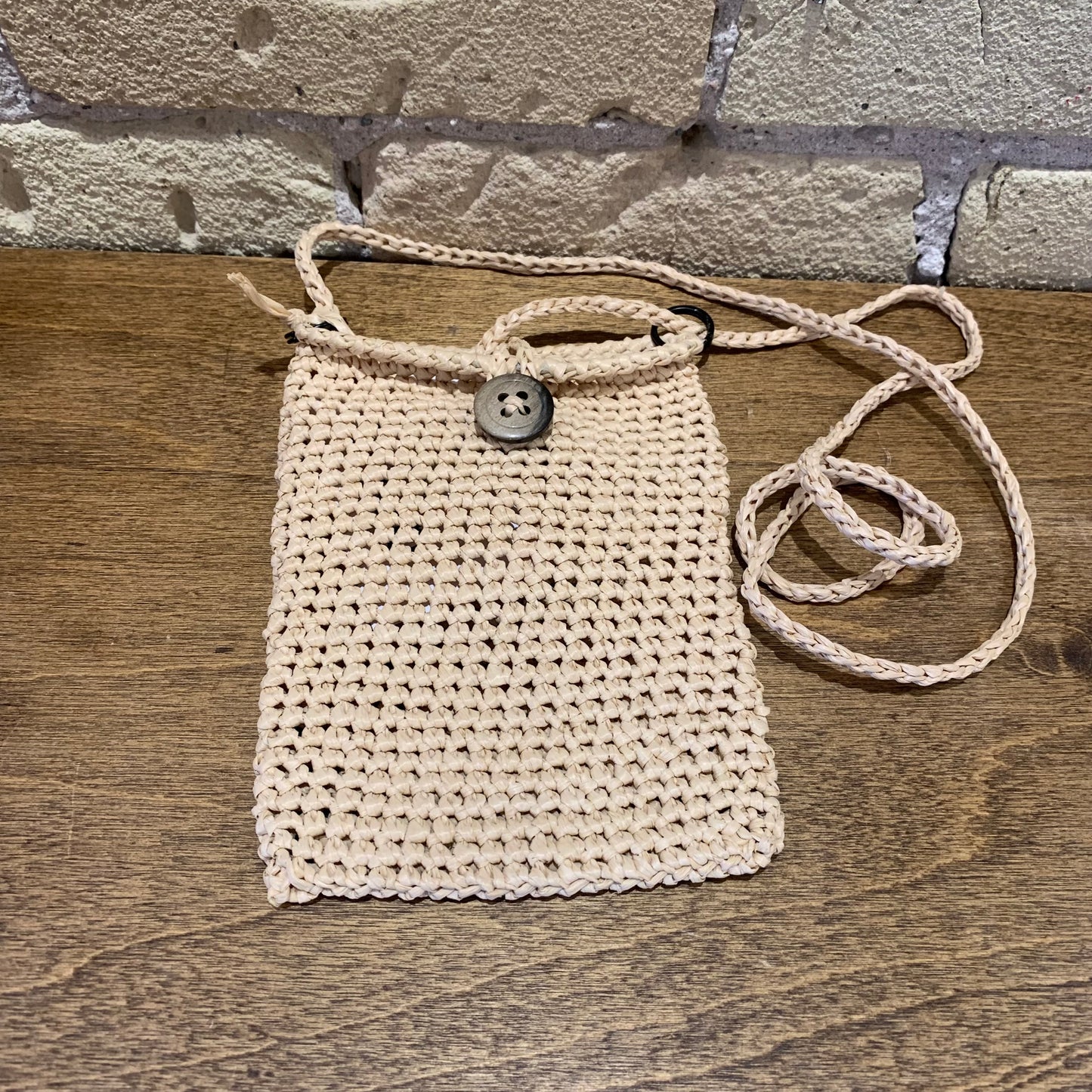 Dot.s Raffia Crossbody Pouch