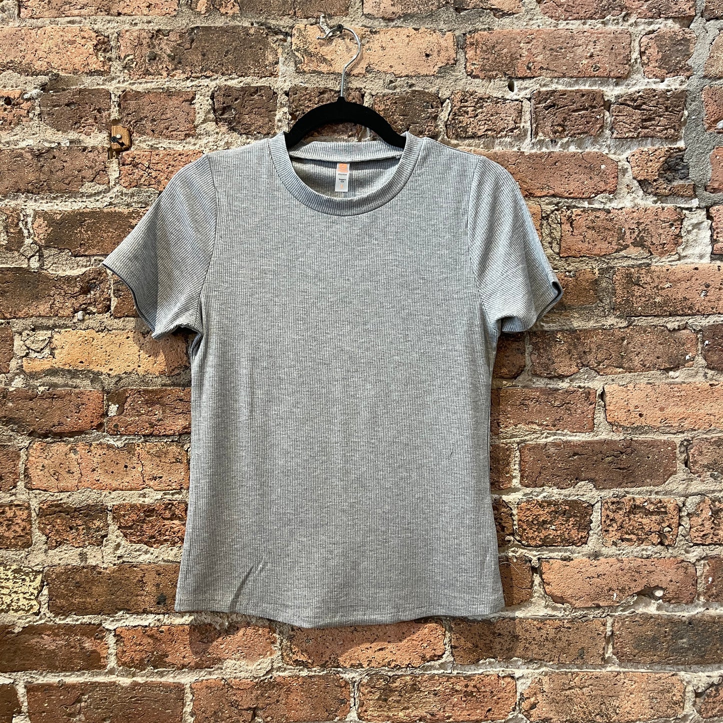 Short Sleeved Grey Ribbed Shirt