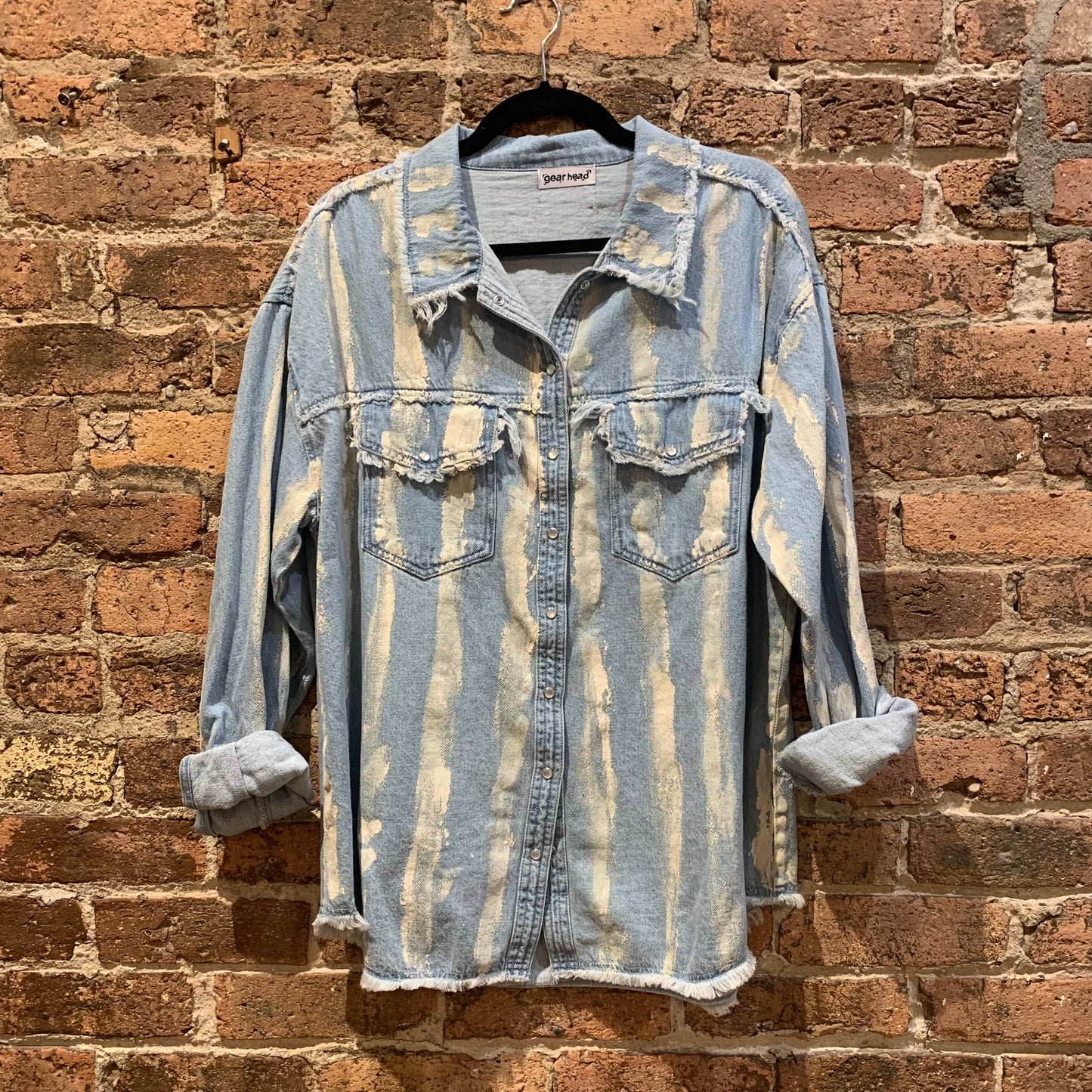 Gearhead Handpainted Striped Denim Shirt