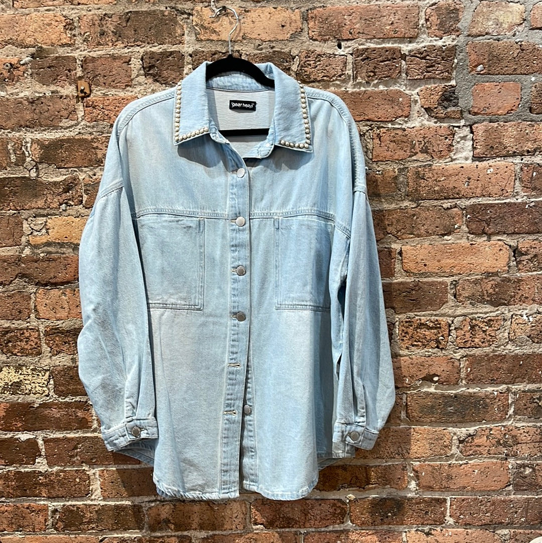 Gearhead Handpainted Pearl Denim Shirt 1