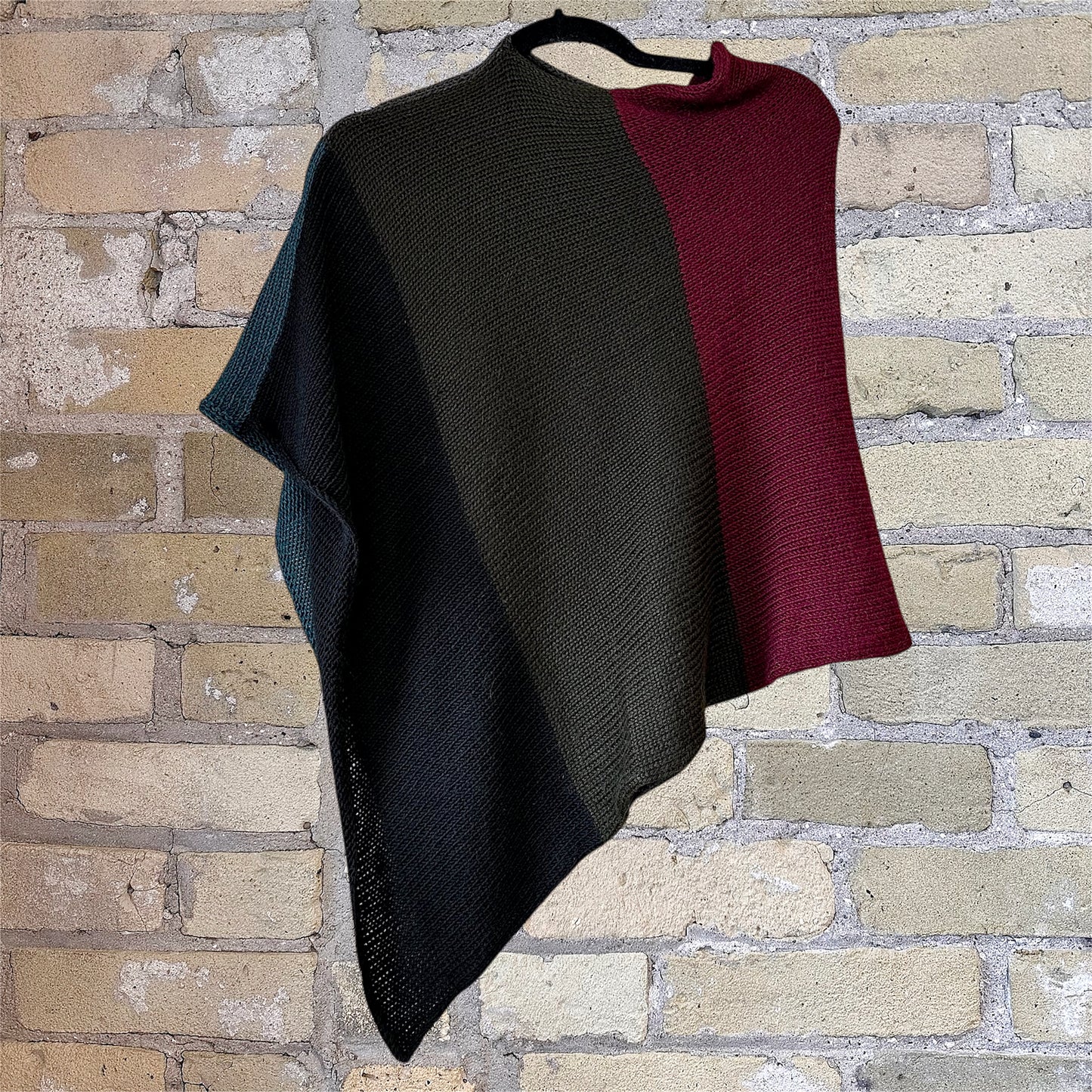 Chat Noir Multi Block Wrap Poncho