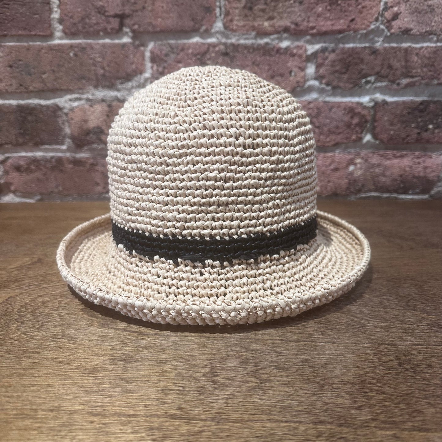 dot.s Raffia Hat Thick Black Stripe