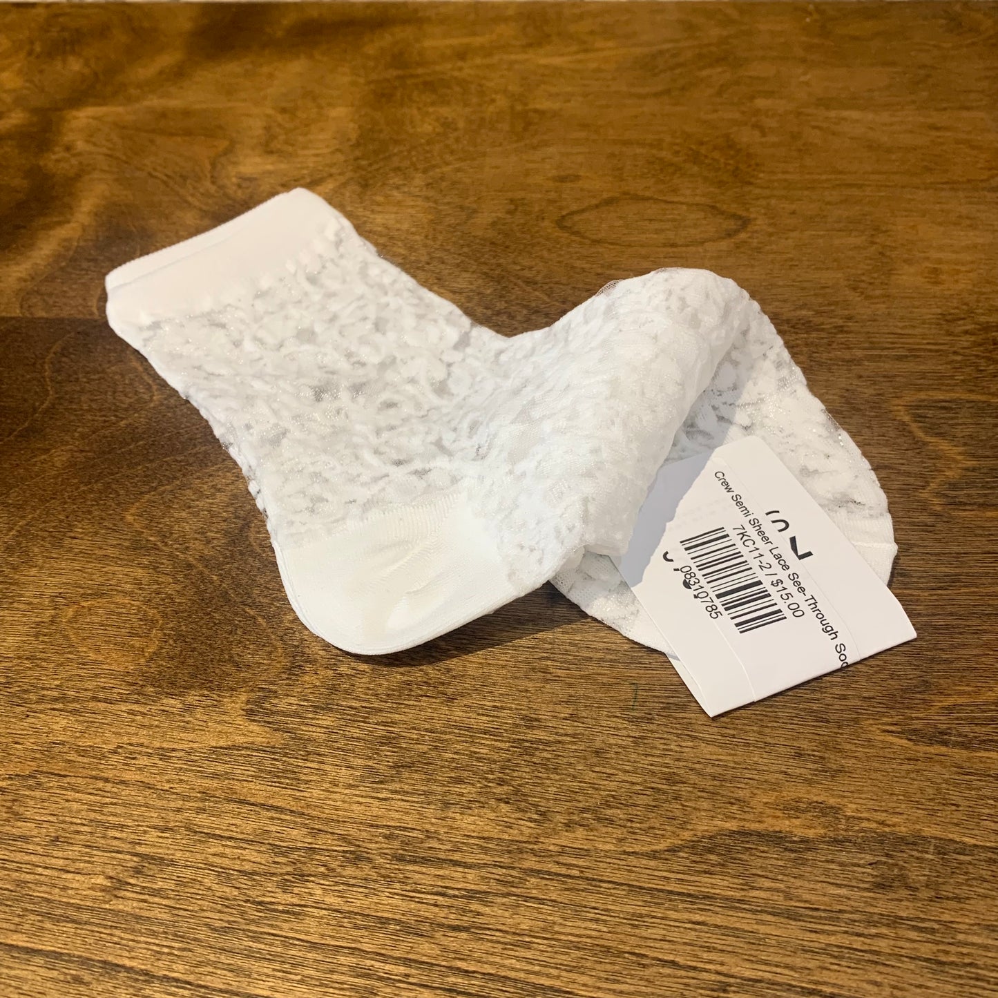 Crew Semi Sheer Lace See-Through Socks - shoostore