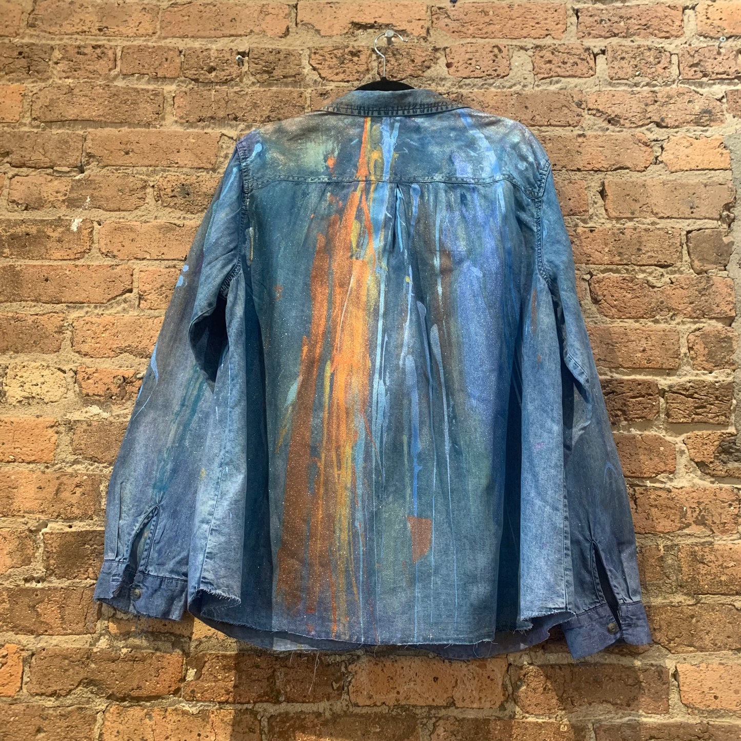 Metallic Drips Denim Shirt #3