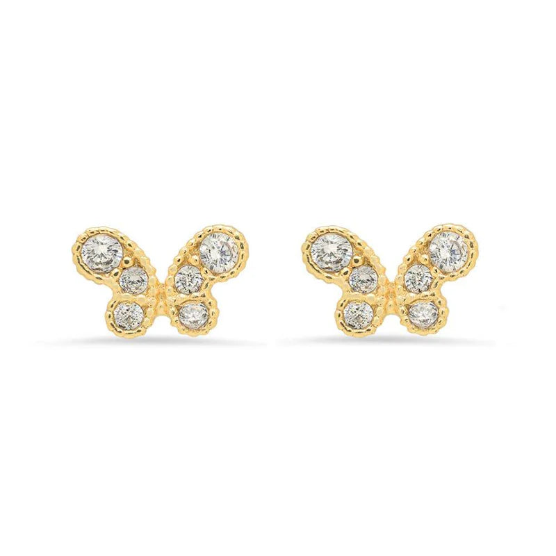 Jen Hansen Tiny Butterfly Studs Gold