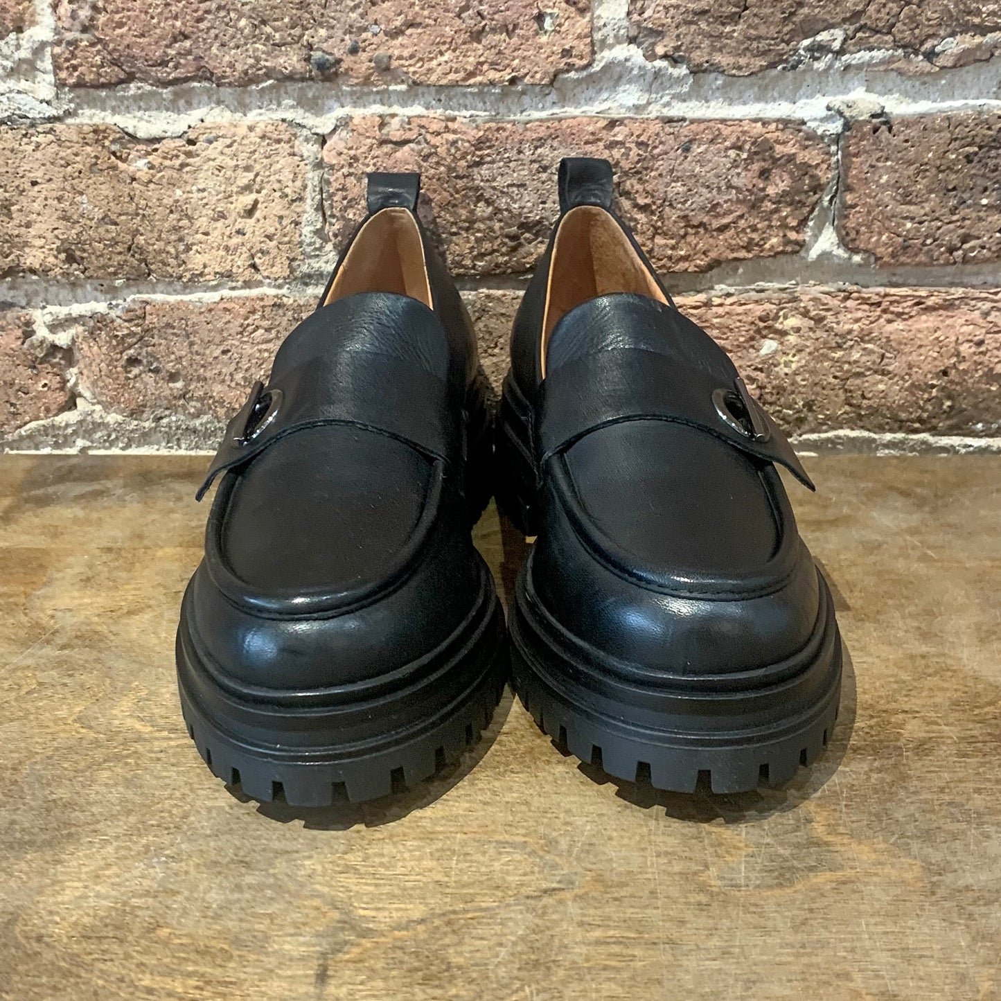 Loraine Black Leather Loafer