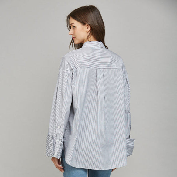 Fate Striped Oversized Button Down Shirt