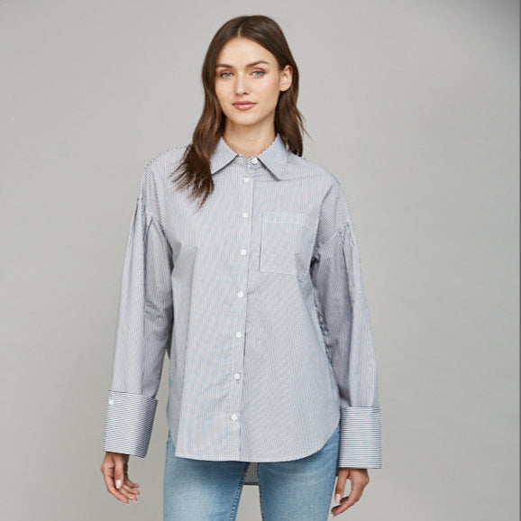 Fate Striped Oversized Button Down Shirt