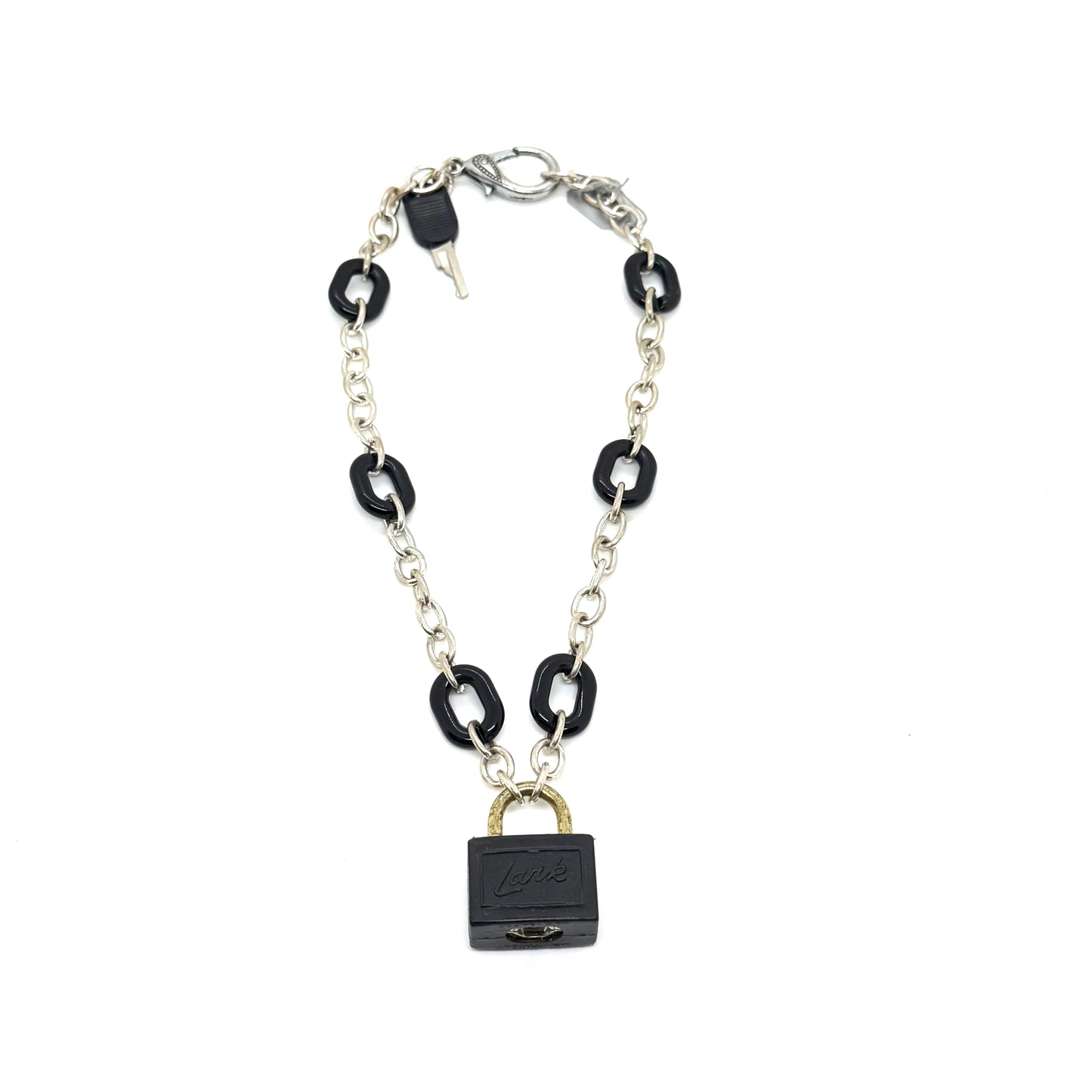 Linda Richman Black Single Lock Necklace