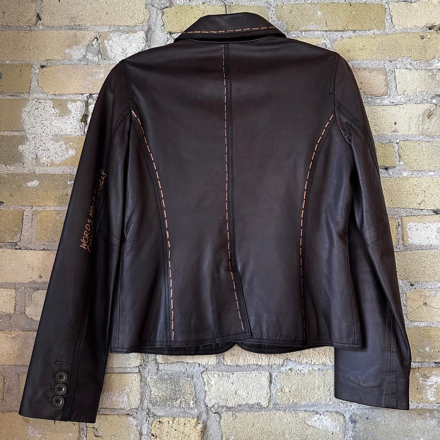 Gearhead "Words Hold Power" Leather Blazer