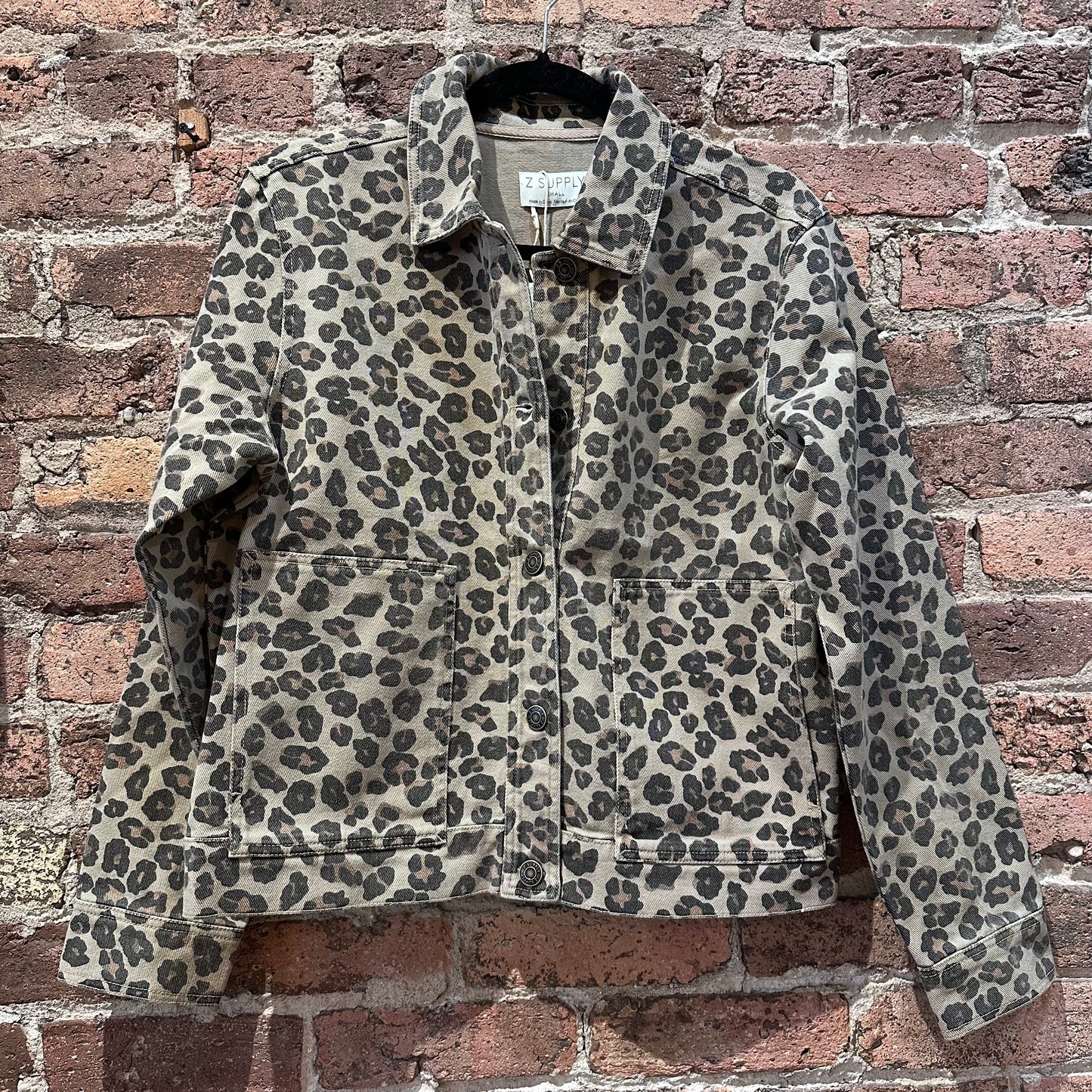 Z Supply Bel Air Leopard Denim Jacket