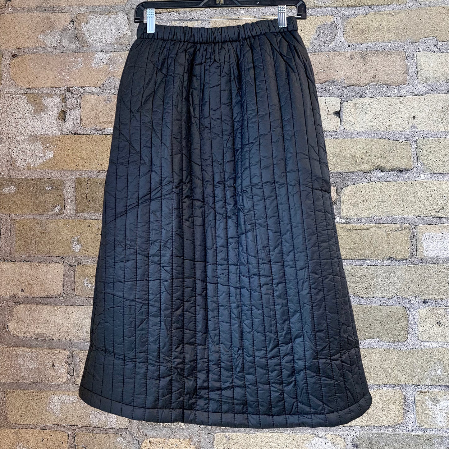 Grade & Gather Quilted Mid Skirt Black