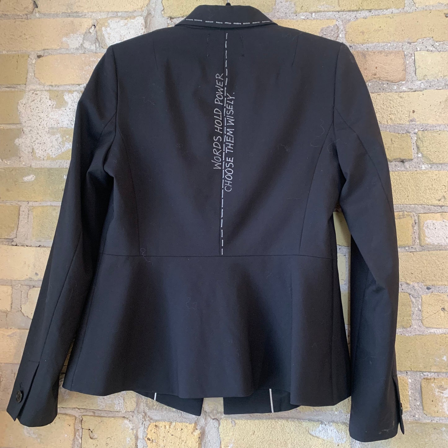 Gearhead Words Peplum Blazer Black