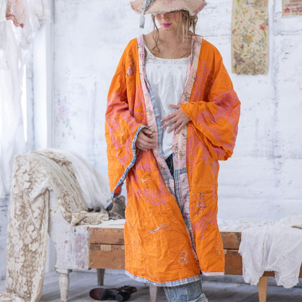 Magnolia Pearl Dharma Dragon Embroidered Kimono