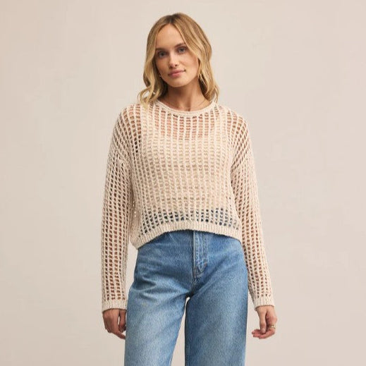 Z Supply Felix Cropped Crochet Sweater