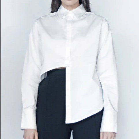 Article X Asymmetric Button Down White
