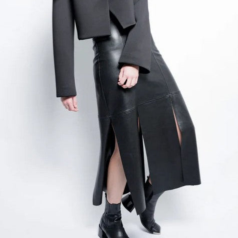 Article X Leather Panel Skirt